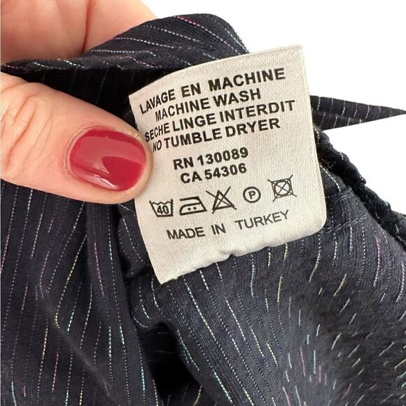 Jared Lang Navy Blue & Pink Striped Button Down Long Sleeve Dress Shirt - Picture 8 of 9